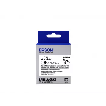 Epson etikečių kasetė termosusitraukiantis vamzdelis (HST) LK-4WBA5 juoda/balta D5mm (2,5 m)