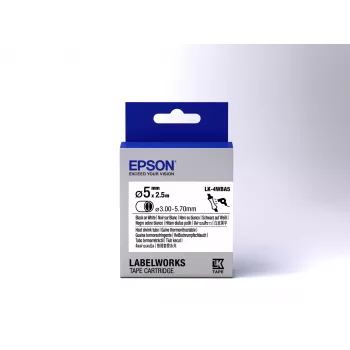 Epson etikečių kasetė termosusitraukiantis vamzdelis (HST) LK-4WBA5 juoda/balta D5mm (2,5 m)