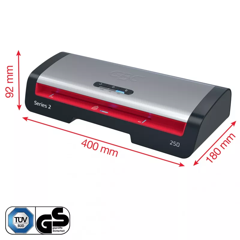 GBC 250 Office A4 laminatorius, karštas, 24 cm, 500 mm/min, 0,5 mm, A4, 100 µm