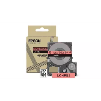 Juosta etikečių Epson LK-4RBJ juoda raudona terminio perkėlimo 1,2 cm
