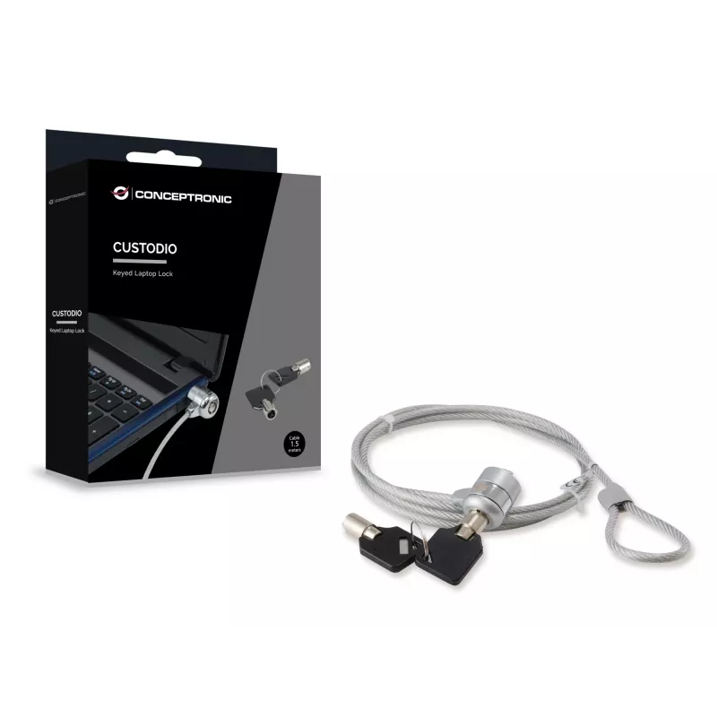 Conceptronic CNBSLOCK15 spynelė nešiojamam kompiuteriui Sidabrinė 1.5 m