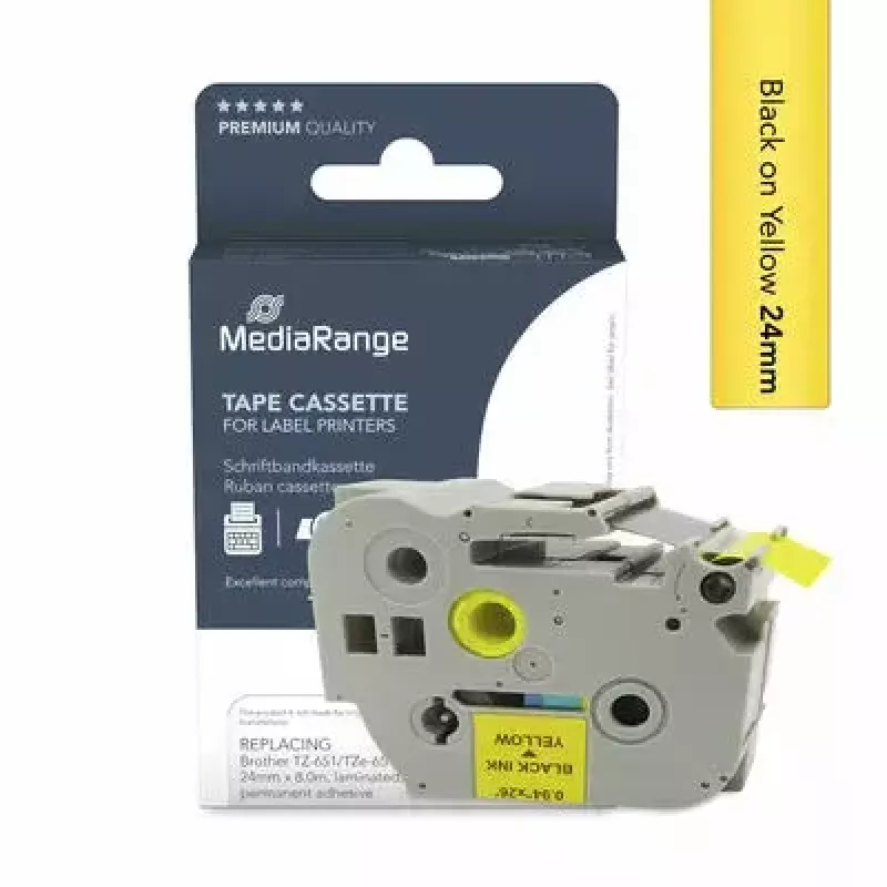 Spausdinimo juosta MediaRange MRBTZ651 Juoda 2,4 cm 8 m