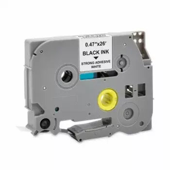 Juosta etiketėms MediaRange MRBTZS231, skirta Brother TZ-S231 / TZe-S231, 12 mm x 8 m, juoda ant baltos, laminuota