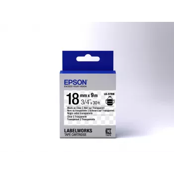 Epson LK-5TBN juoda/permatoma etikečių kasetė 18 mm (9 m)