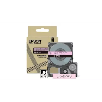 Lipnių etikečių juosta Epson LK-4PAS pilkai rožinė terminio perkėlimo 1,2 cm