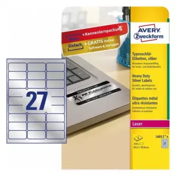Lipdukai spausdintuvui Avery L6011-8 sidabriniai