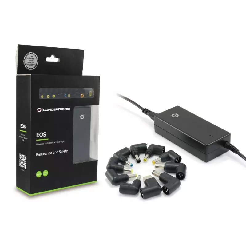 Conceptronic Universal Notebook Adapter 65W universalus nešiojamojo kompiuterio maitinimo adapteris