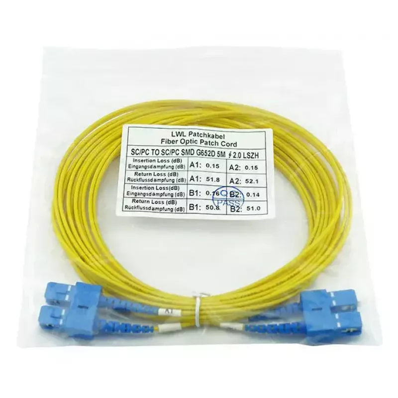BlueOptics CAB-SMF-SC-SC-7-BO SC/SC vienmodis šviesolaidinis komutacinis kabelis, 7,5 m