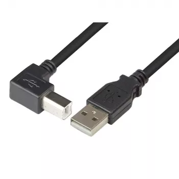 Techly USB 2.0 laidas A kištukas / B kištukas Kampinis 3m ICOC U-AB-30-ANG