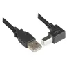 Techly USB 2.0 laidas A kištukas / B kištukas Kampinis 3m ICOC U-AB-30-ANG