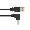 Techly USB 2.0 laidas A kištukas / B kištukas Kampinis 3m ICOC U-AB-30-ANG