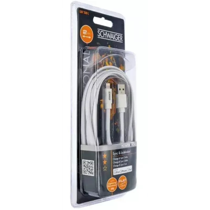 Schwaiger LKF200L532 2 m Lightning laidas baltas