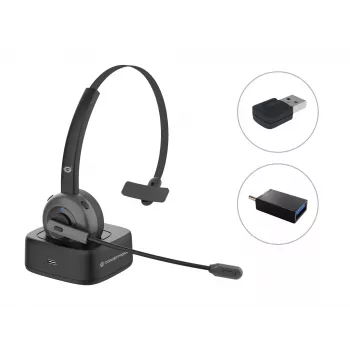 Conceptronic POLONA Belaidė Bluetooth ausinė su įkrovimo stotele ir Bluetooth USB garso adapteriu