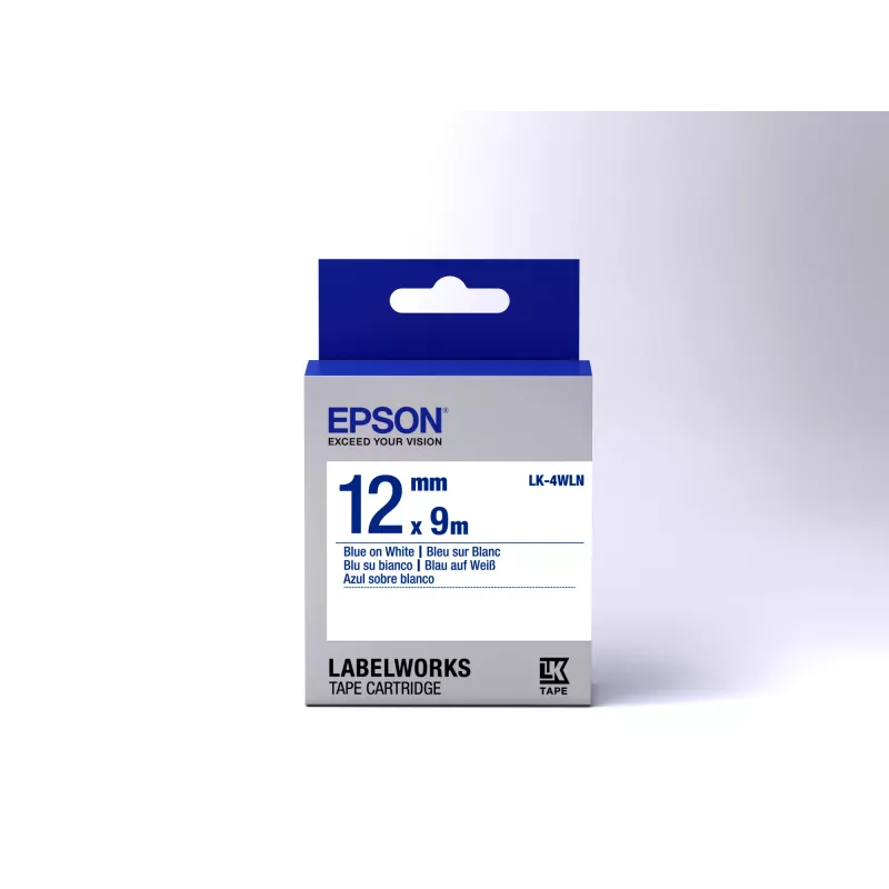 Epson LK-4WLN etikečių kasetė standartinė mėlyna/balta 12 mm (9 m)