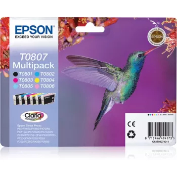 Epson Hummingbird Multipack 6 spalvų T0807 Claria fotografo rašalas