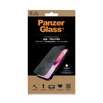 PanzerGlass privatumo ekrano apsauga Apple iPhone 13 Mini nuo krašto iki krašto, atspari įbrėžimams ir smūgiams