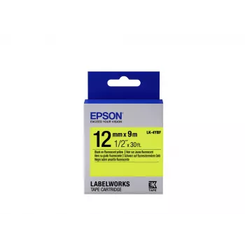 Epson LK-4YBF fluorescencinė etikečių kasetė juoda/geltona 12mm (9m)