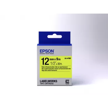 Epson LK-4YBF fluorescencinė etikečių kasetė juoda/geltona 12mm (9m)