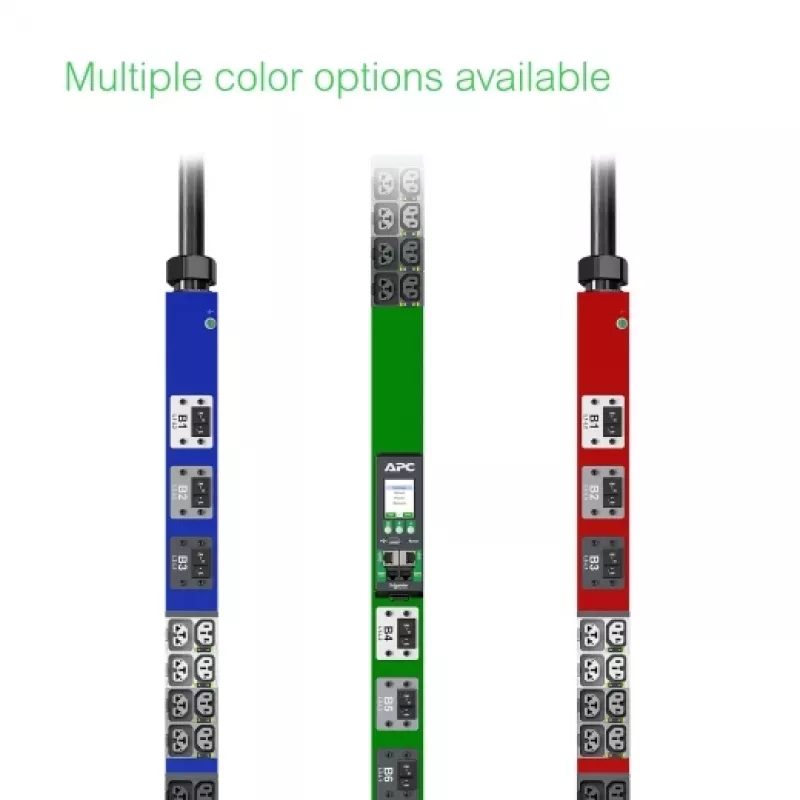 APC NetShelter Rack PDU Advanced, matuojamas išvadas, trifazis, 22,1kW 400V 32A arba 17,3kW 415V 30A, 48 išvadų, IEC309