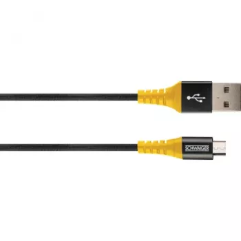 USB laidas Schwaiger WKUM10 511 1,2 m USB A Micro-USB B juodai geltonas