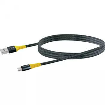 USB laidas Schwaiger WKUM10 511 1,2 m USB A Micro-USB B juodai geltonas