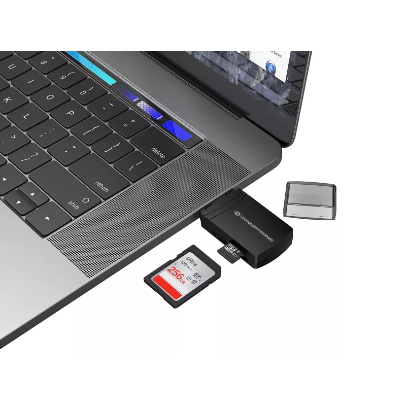 Conceptronic BIAN06B SD/TF/MicroSD 4.0 kortelių skaitytuvas, UHS-II, USB 3.0, 5 Gbps