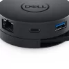 DELL DA300 Universal USB-C 6-in-1 adapter, USB 3.2 Gen 2 Type-C, HDMI, DP, VGA, Ethernet, USB-A, USB-C, juodas