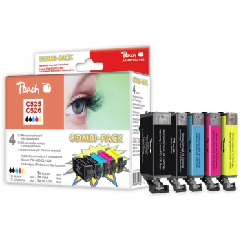 Peach PI100-140 rašalo kasetės 5 vnt. Suderinamos Juoda, Cyan, Foto juoda, Geltona
