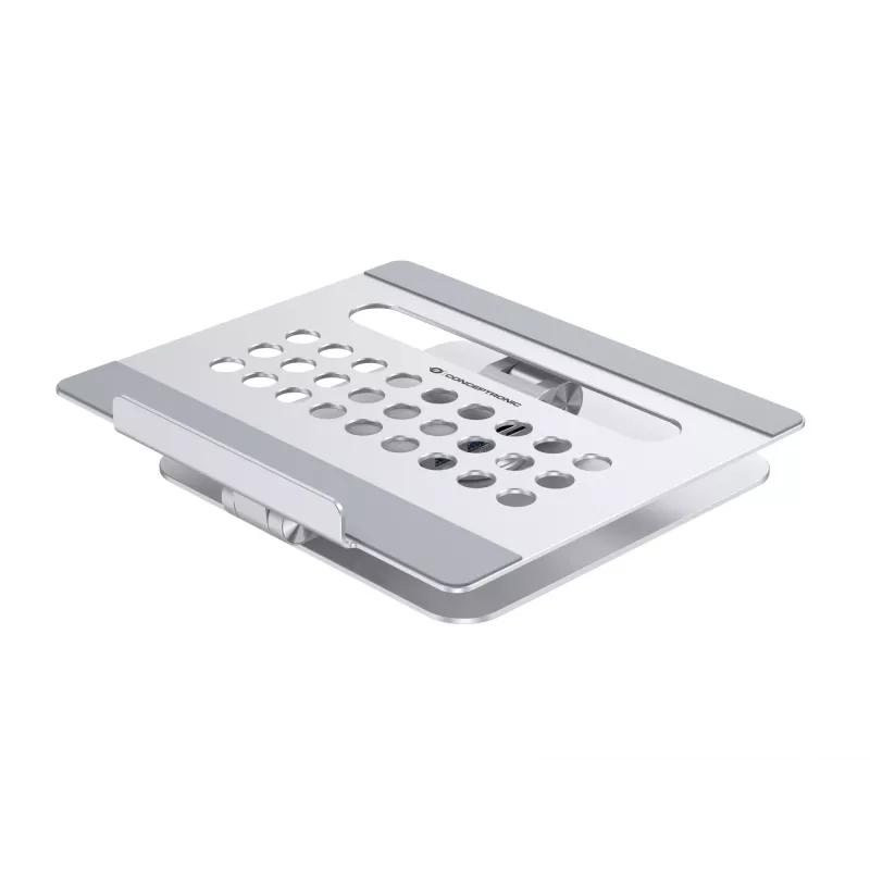Conceptronic DONN27G, stovas nešiojamam kompiuteriui, sidabrinis, aliuminis, 360°, USB 3.2 Gen 1 (3.1 Gen 1) Type-C, 5000 Mbit/s