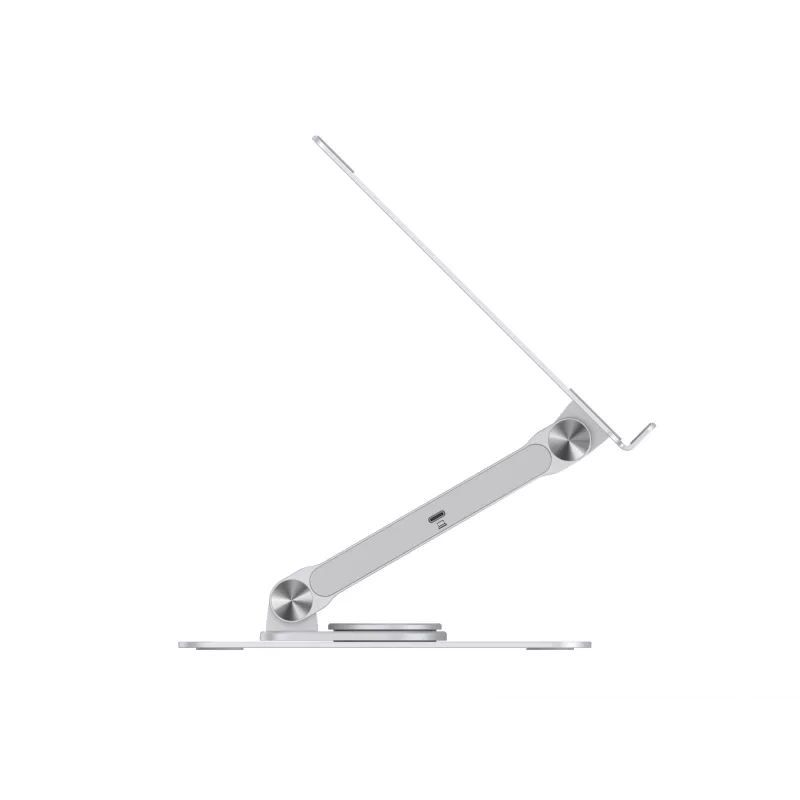 Conceptronic DONN27G, stovas nešiojamam kompiuteriui, sidabrinis, aliuminis, 360°, USB 3.2 Gen 1 (3.1 Gen 1) Type-C, 5000 Mbit/s