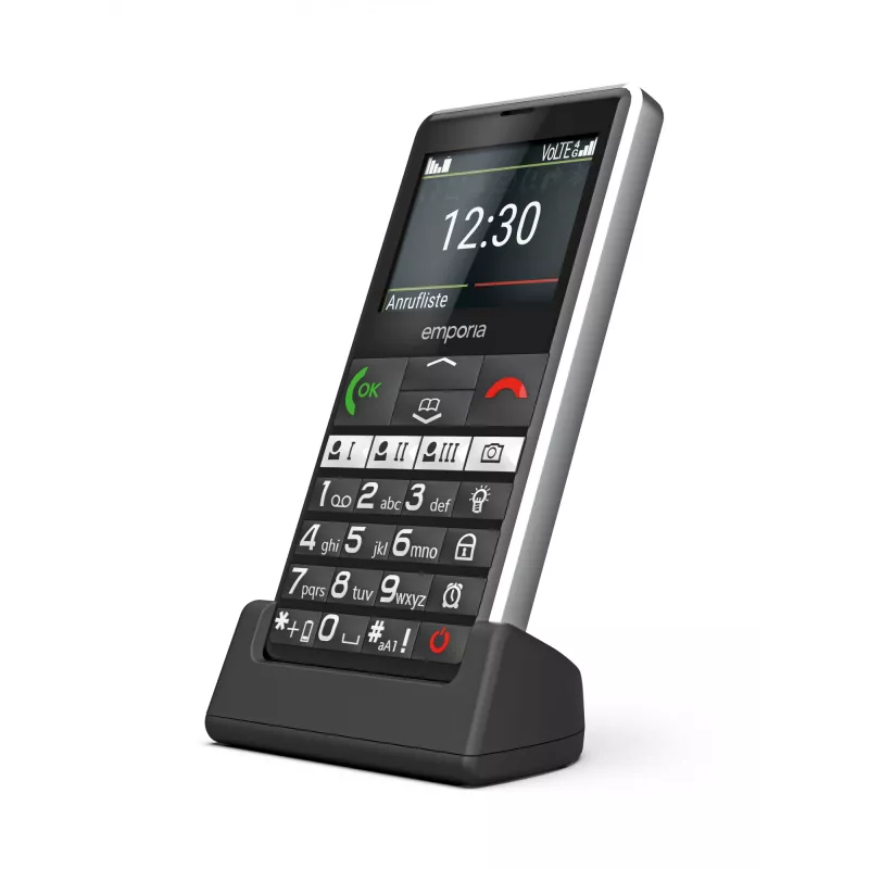 Emporia emporiaPURE-LTE 5,87 cm (2,31 colio) 107 g Juodas senjorų telefonas