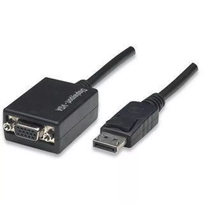 Techly DisplayPort DP į VGA adapteris M F IADAP DSP-250, 0.07 m, DisplayPort, 2 x VGA (D-Sub), Vyriškas, Moteriškas, 1920 x 1200 pikselių