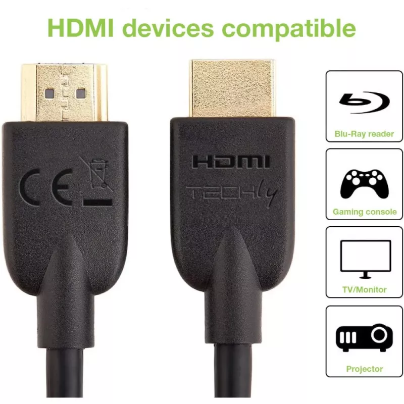 Techly ICOC HDMI2-4-020T HDMI laidas 2 m HDMI A tipo (standartinis) juodas