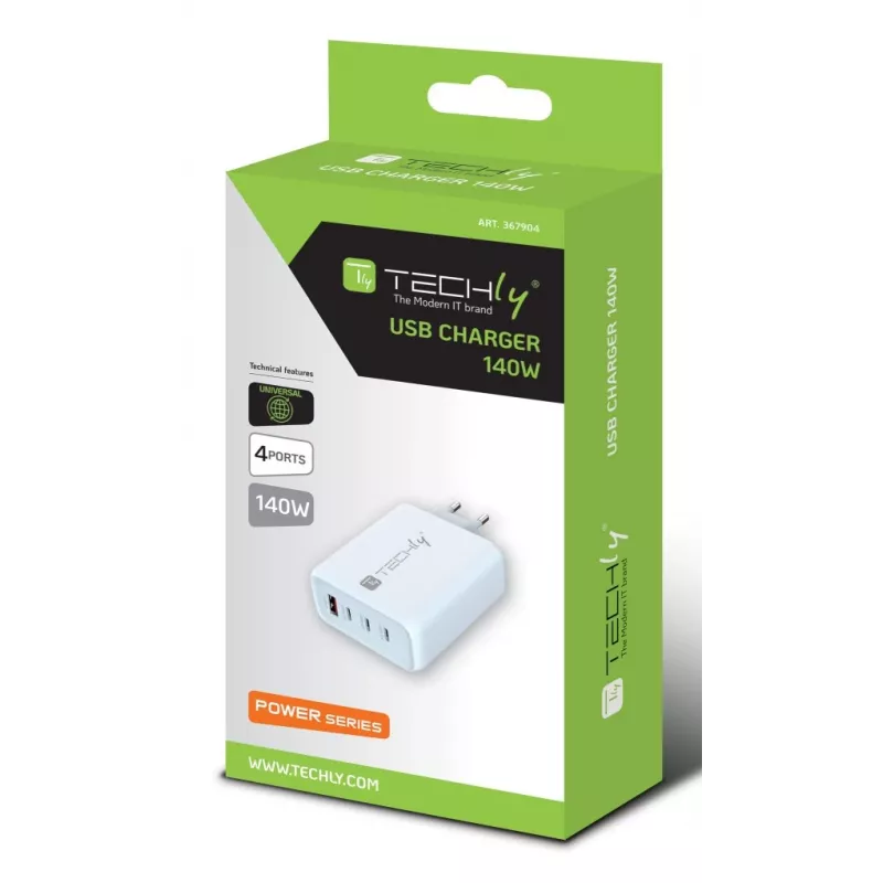 Techly IPW-PD140W-WH belaidis įkroviklis Power bank, išmanusis telefonas, planšetė, universalus Baltas AC Greitas įkrovimas Vidinis