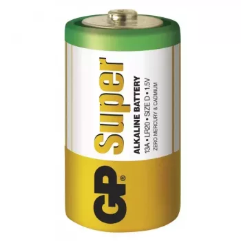 GP Batteries Super Alkaline 5501 šarminė baterija D dydžio, 2 vnt. pakuotė