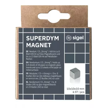 Sigel BA192 neodimio magnetas kubas sidabrinis 10 mm