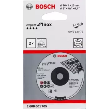 Bosch Expert for Inox šlifavimo diskai, 76 x 4 x 10 mm, 2 vnt.