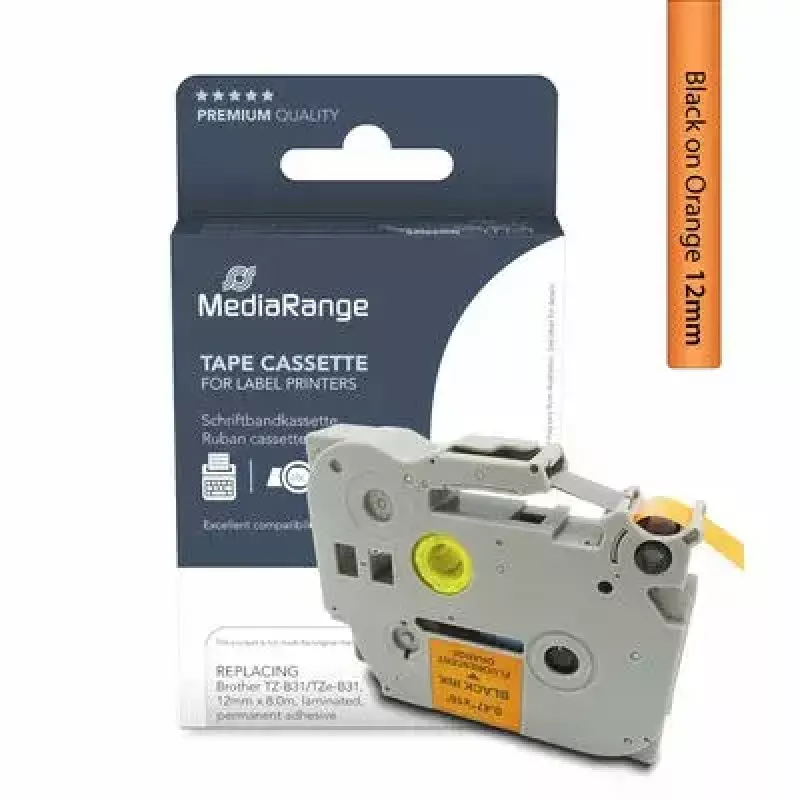 Spausdinimo juosta MediaRange MRBTZB31 juoda 1,2 cm x 8 m