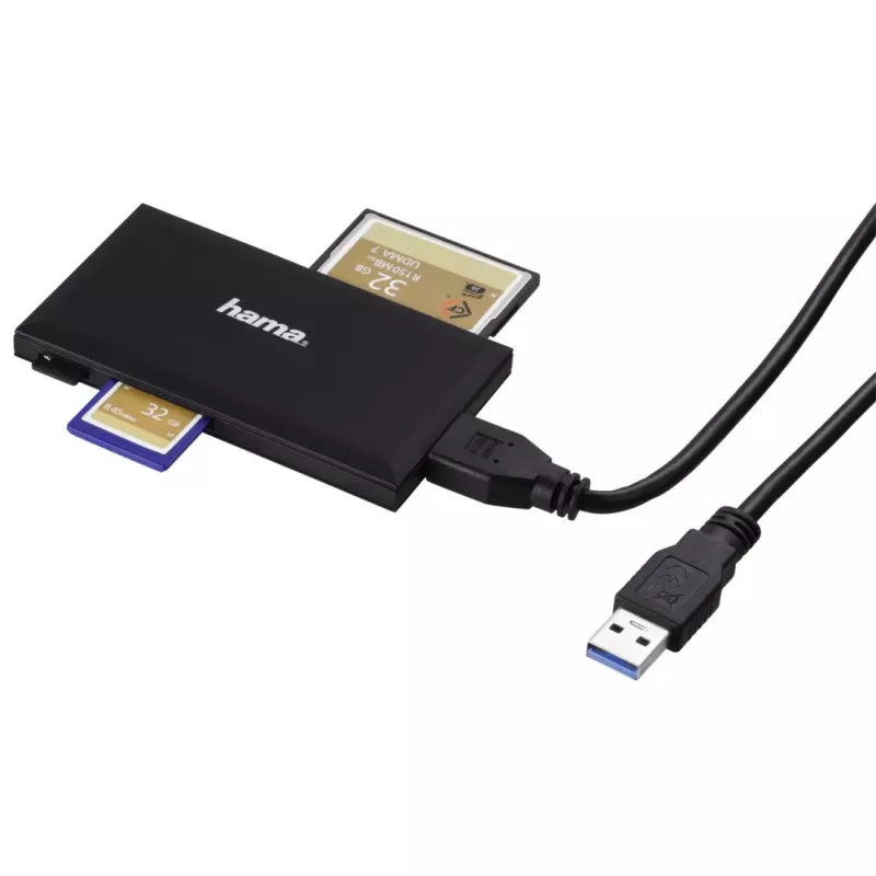 Kortelių skaitytuvas Hama 00181018 USB 3.2 Gen 1 Type-A juodas
