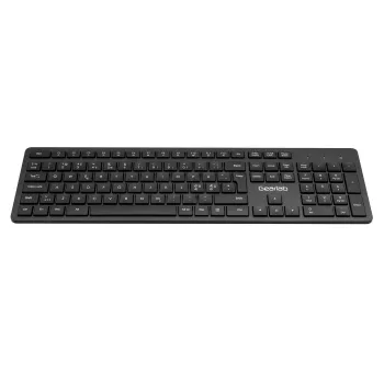 eSTUFF GLB212102 klaviatūra, biuro, belaidė, USB QWERTY, Šiaurės išdėstymas, juoda
