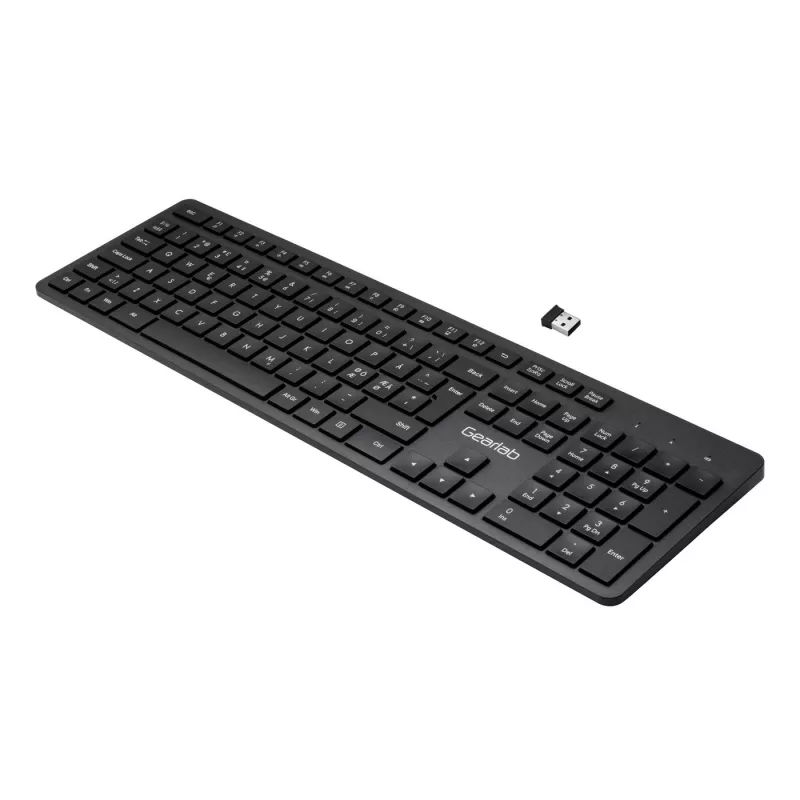 eSTUFF GLB212102 klaviatūra, biuro, belaidė, USB QWERTY, Šiaurės išdėstymas, juoda