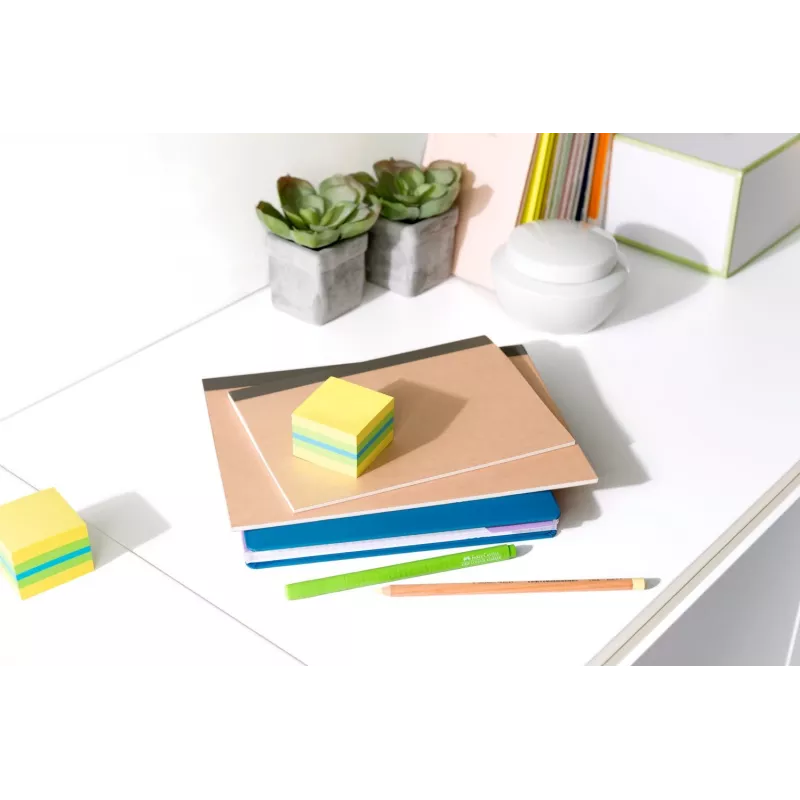 3M Post-it 2051L lipnūs lapeliai kvadratiniai, mėlyni, žali, turkio, geltoni, 400 lapų
