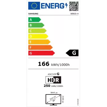 Samsung BE85D-H skaitmeninio ženklinimo plokščiasis ekranas 2,16 m (85 col.) LED Wi-Fi 4K Ultra HD juodas Tizen 16/7