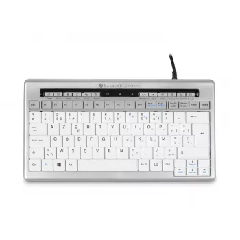 BakkerElkhuizen S-board 840 UK Qwerty, Tenkeyless (80-87%), Laidinė, USB, Žirklinis mechanizmas, QWERTY, Šviesiai pilka, Balta