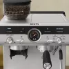 Pusiau automatinis espresso aparatas KRUPS XP801T su įmontuotu malūnėliu, 3 L vandens talpa, 2 puodelių išėjimu, juodas/nerūdijantis plienas