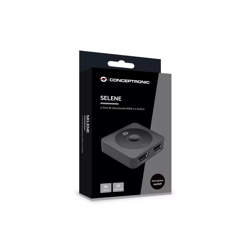 Conceptronic SELENE01B 2 prievadų dvipusis HDMI 2.0 jungiklis, 4K60Hz