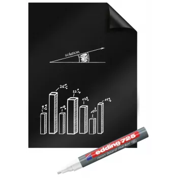 Legamaster Magic-Chart lipni lenta juoda 60x80 cm (25 lapų)