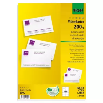 Vizitinės kortelės Sigel DP839 Laser/Rašalinis Baltos