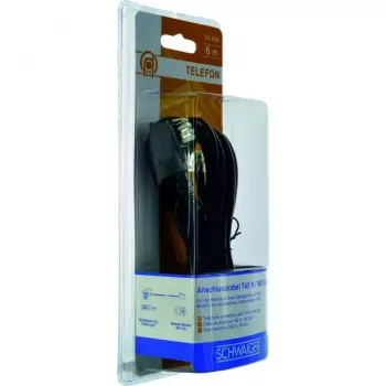 Telefono kabelis RJ-11 Schwaiger TAL6236533 6,0 m TAE-N Juodas