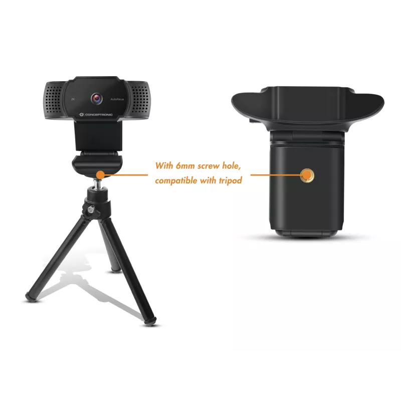 Konceptroninė AMDIS 2K Super HD automatinio fokusavimo internetinė kamera su mikrofonu